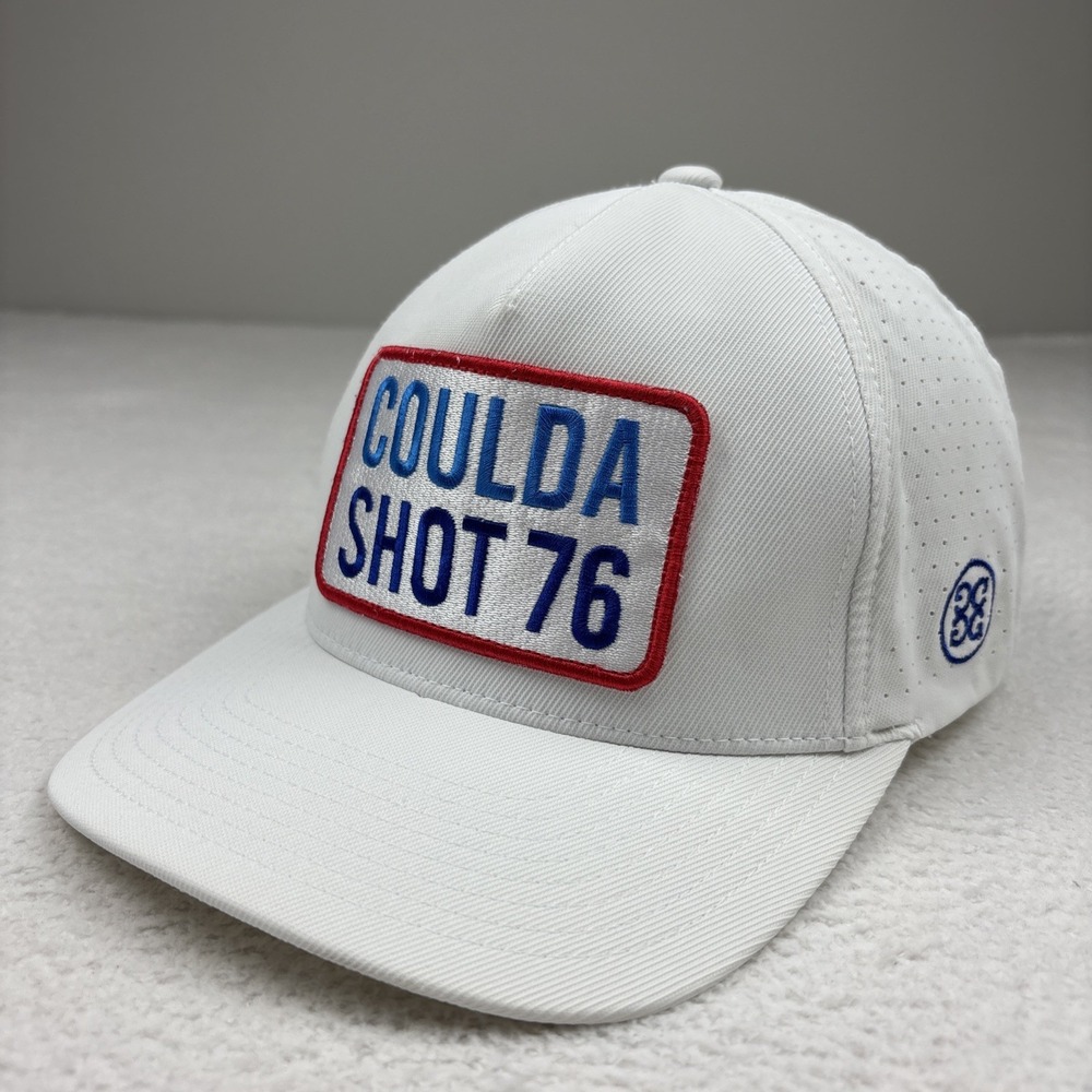 G/FORE Snapback Hat Coulda Shot 76 Golf Adjustable White Stretch Modern One Size